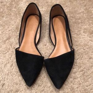 j crew black leather flats